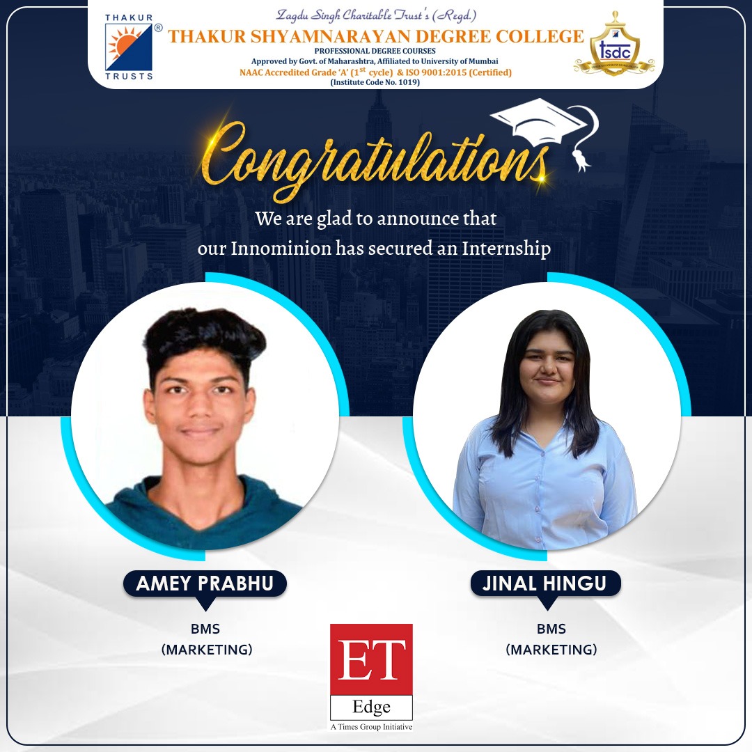 TSDC's students have secured internship at ET Edge(Times Group)